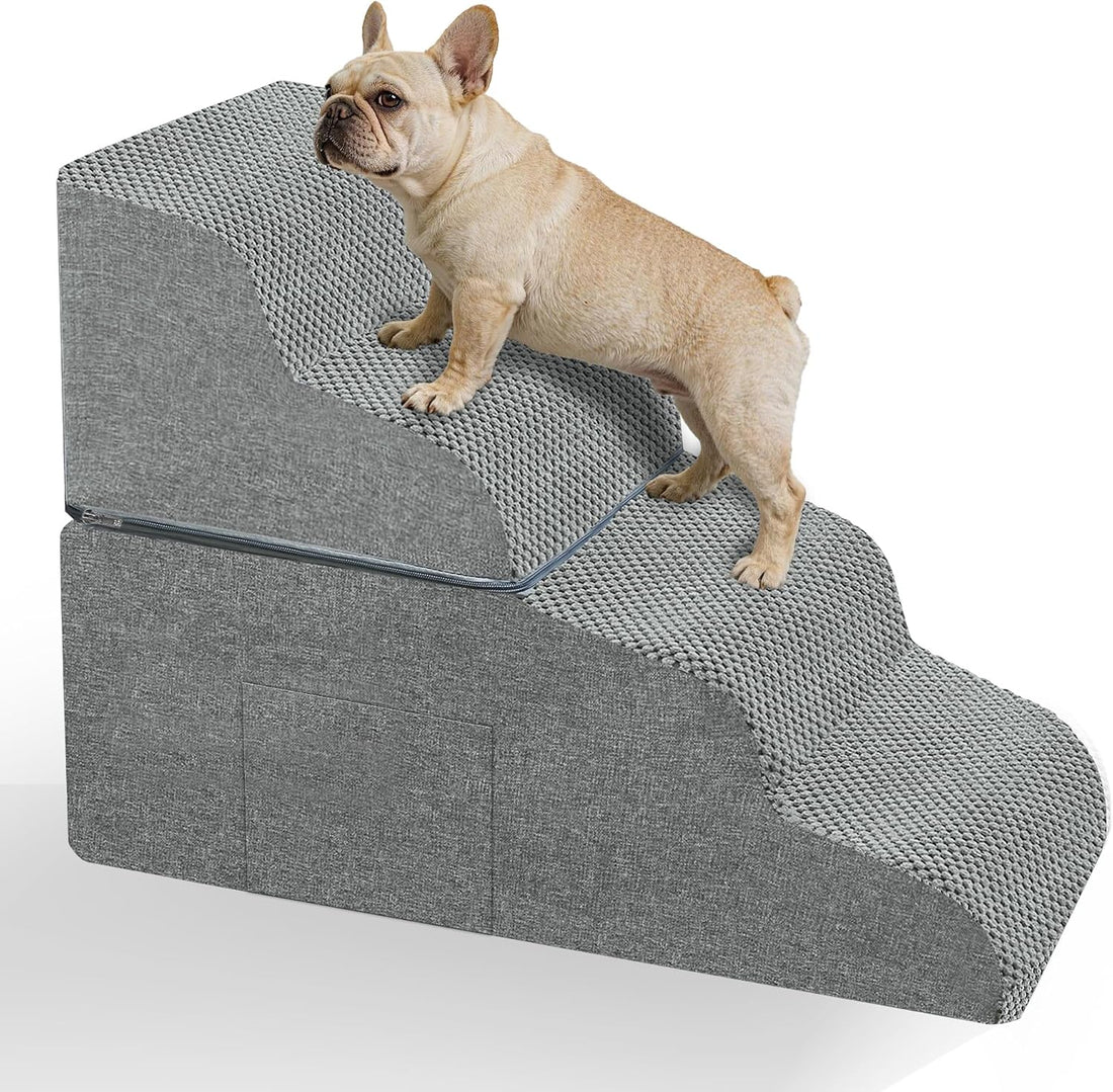 Dog Stairs for Bed,19" H 4 Step Pet Stairs for Small Dogs & Cats