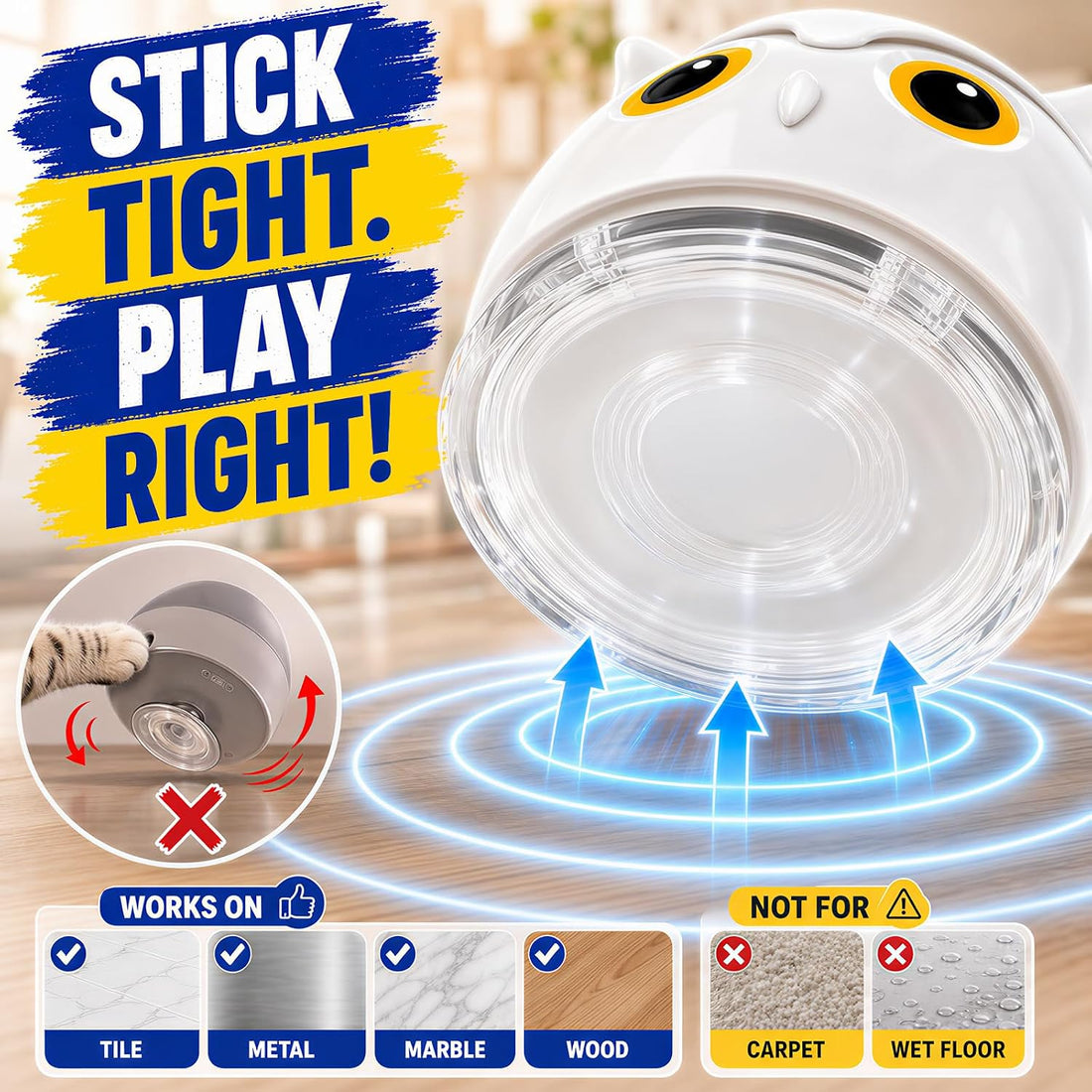 CATPICK Interactive Cat Toy for Indoor Cats, Automatic Flying Bird Toy