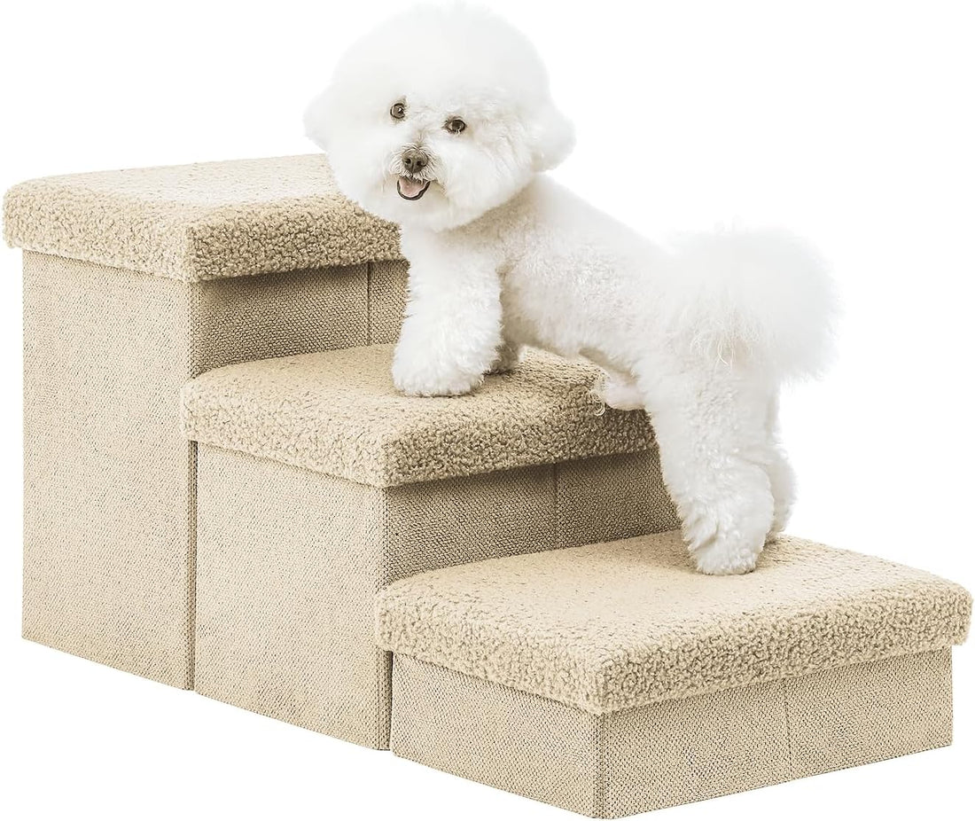 Wider Dog Steps for Bed, Foldable Dog Stairs for Small Large Dogs