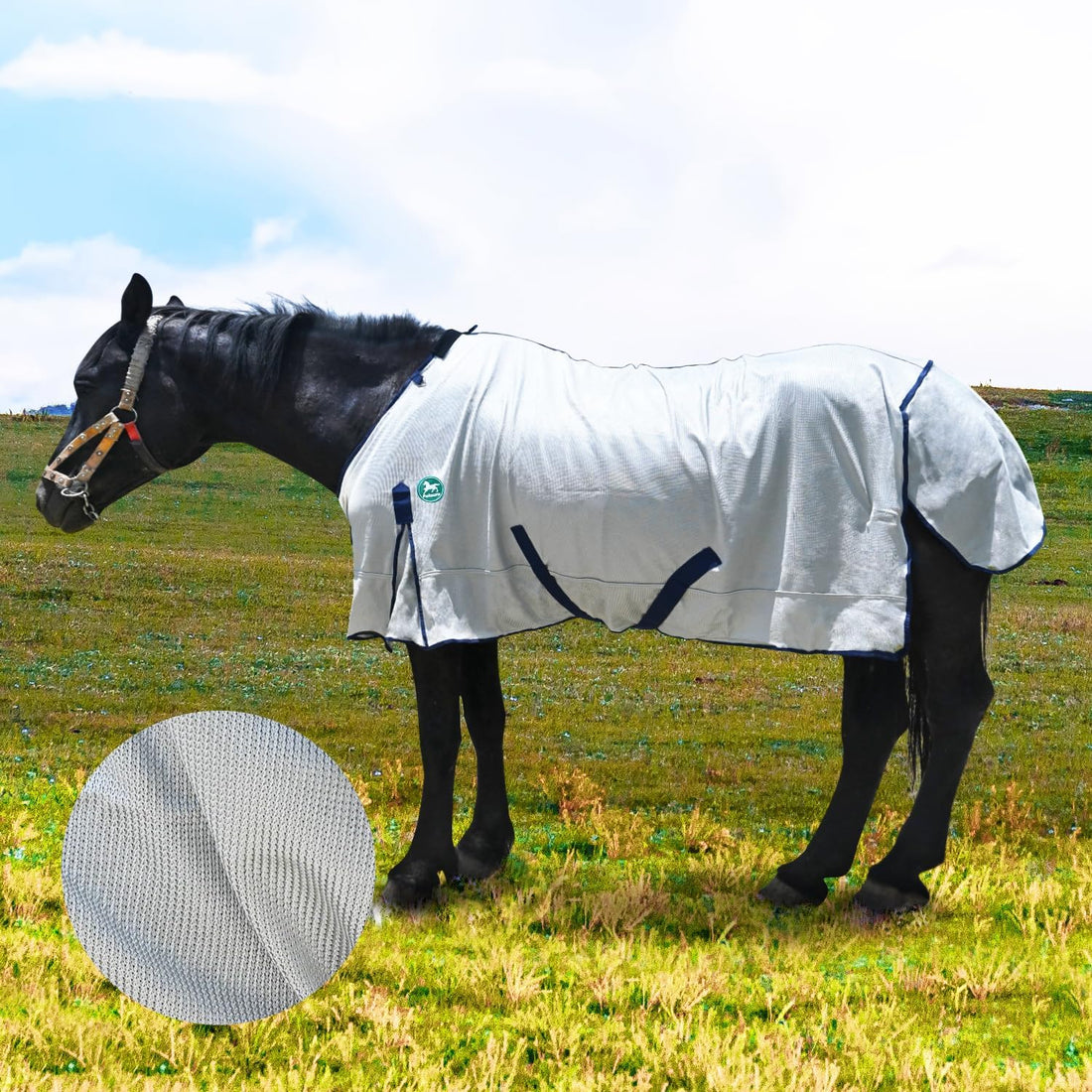Horse Fly Sheet-Soft Mesh Summer Protection-Grey-66inch