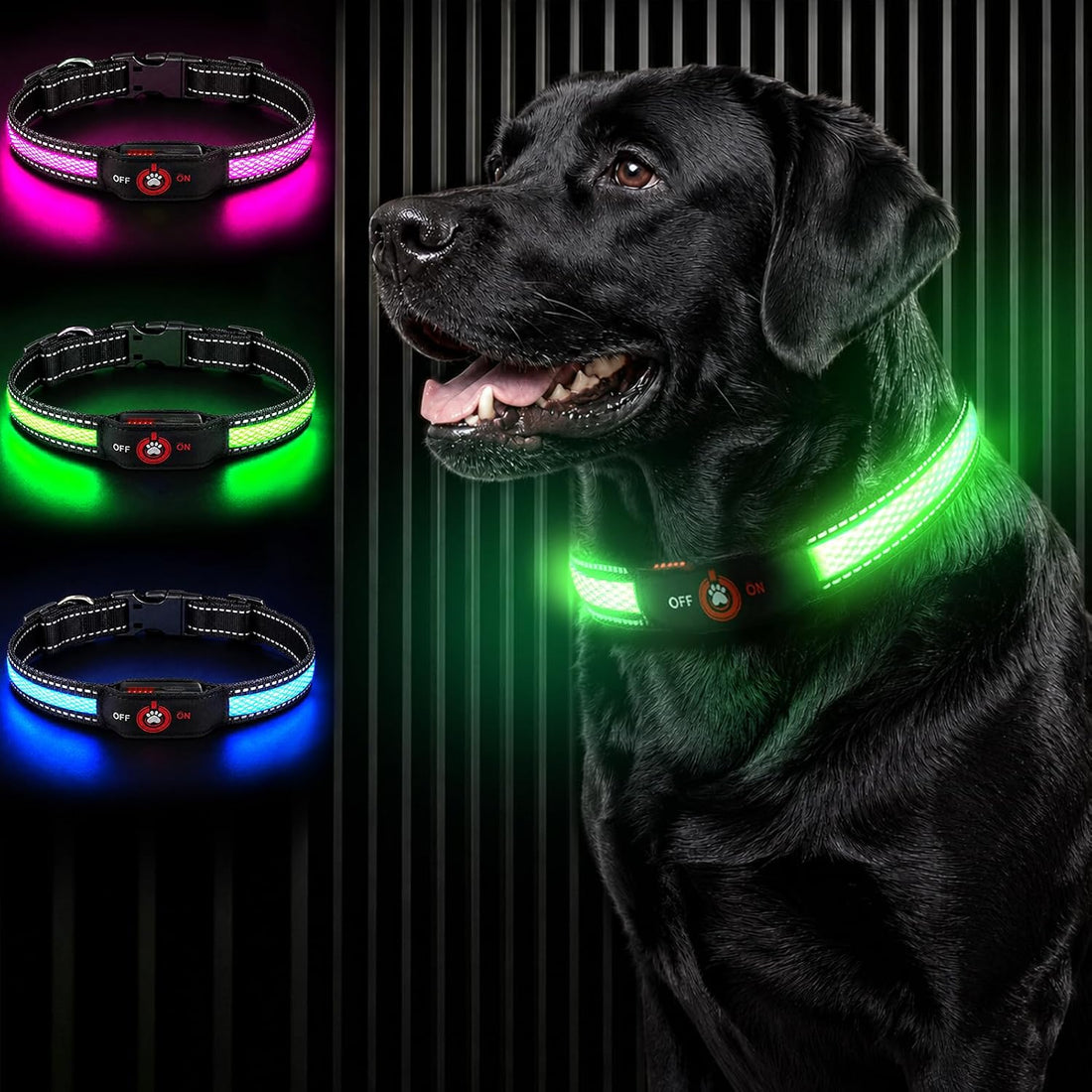 Light Up Dog Collar for Large Dogs, Super Bright Glow Collar