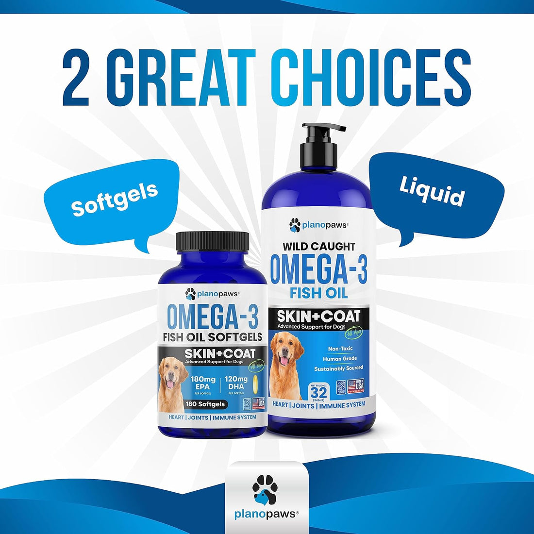 Omega 3 Fish Oil for Dogs Capsules - Salmon Oil for Dogs