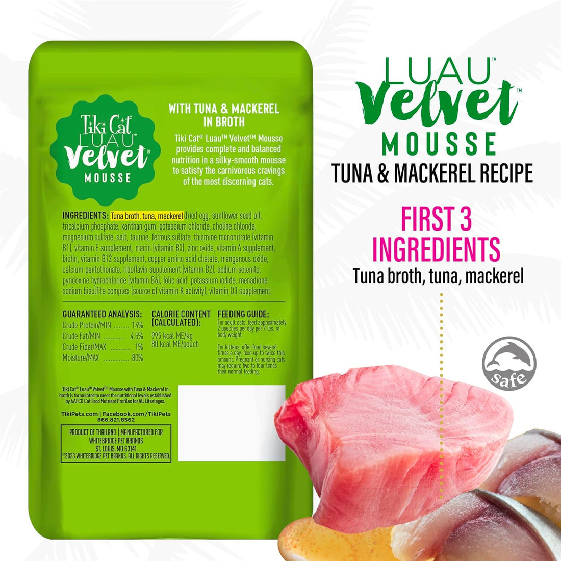 Tiki Cat Luau Velvet Mousse, Tuna & Mackerel in Broth