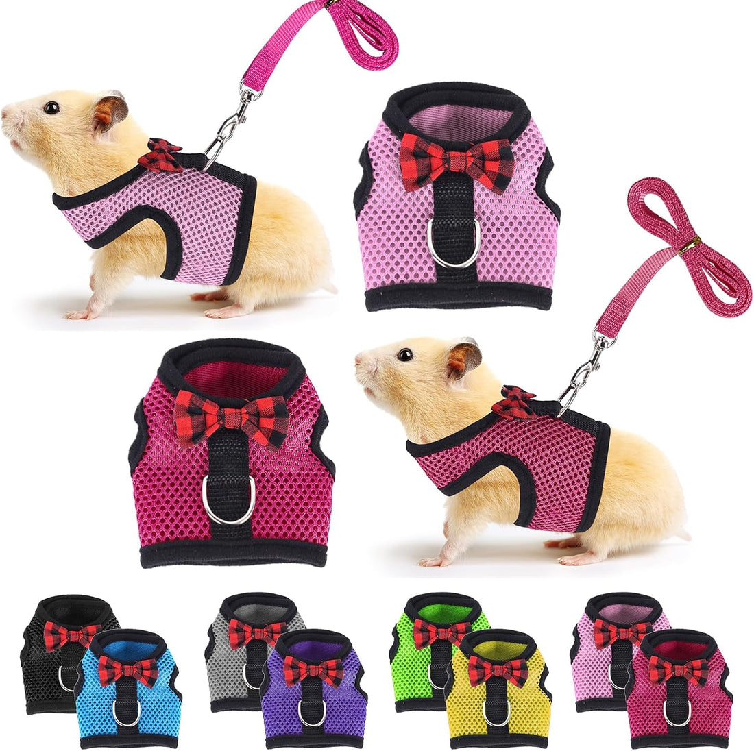 Guinea Pig Harness and Leash Adjustable to Any Size 2 Pack