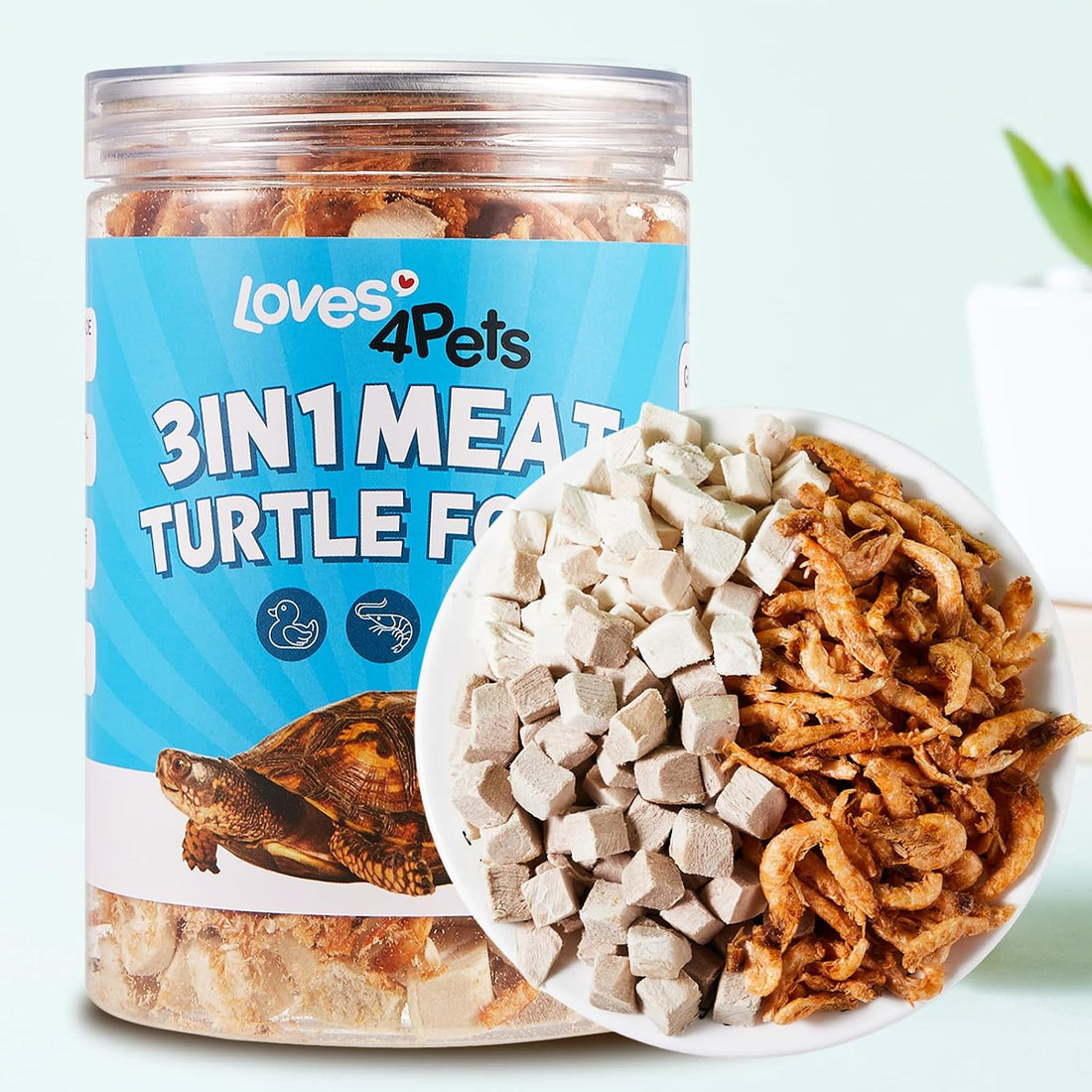 Turtle Food - Natural Freeze-Dried Chicken, Duck and Antarctic Krill