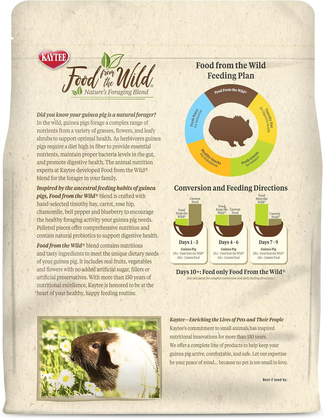 Kaytee Food from the Wild Guinea Pig Food, Timothy Hay, 4 Pounds