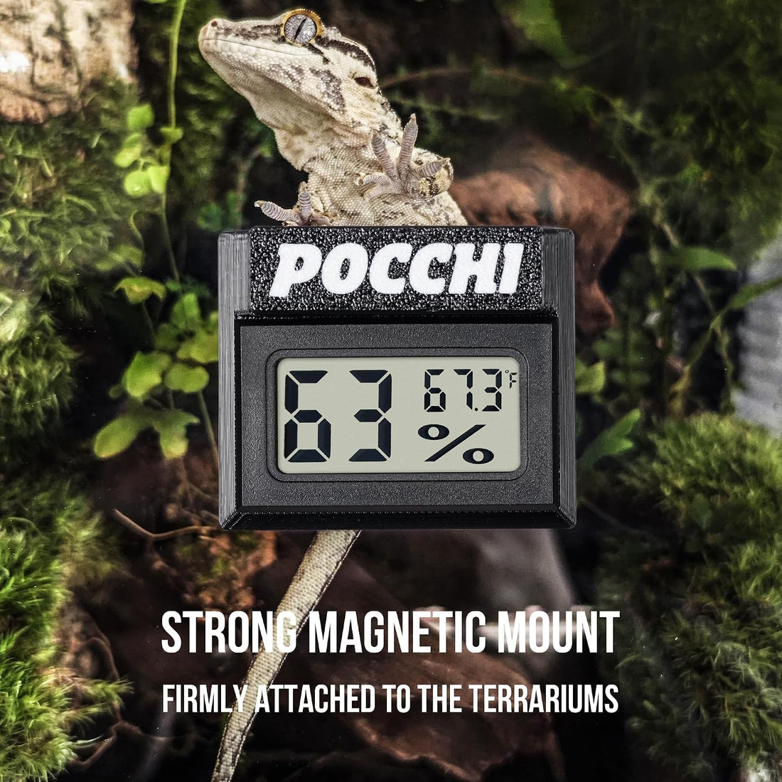 Magnetic Digital Reptile Temperature and Humidity Monitor - 2 Pack