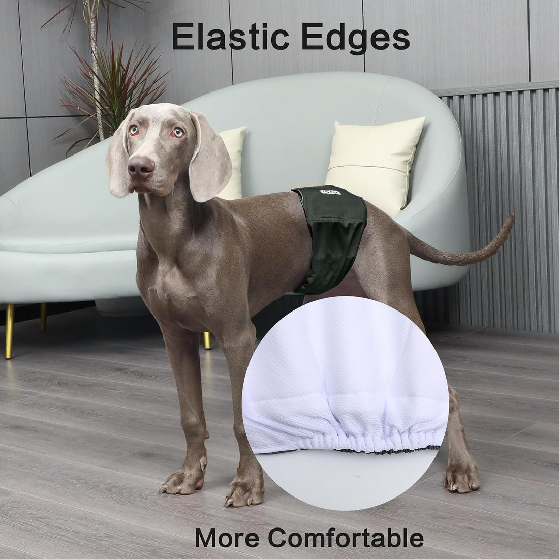 JoyDaog 5 Pack Washable Male Dog Diapers,Reusable Small Dog Belly