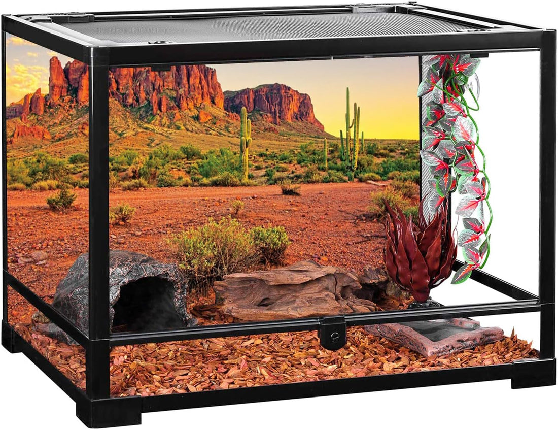 AWERT 36x18 in Terrarium Backdrop Desert Cactus Reptile Habitat