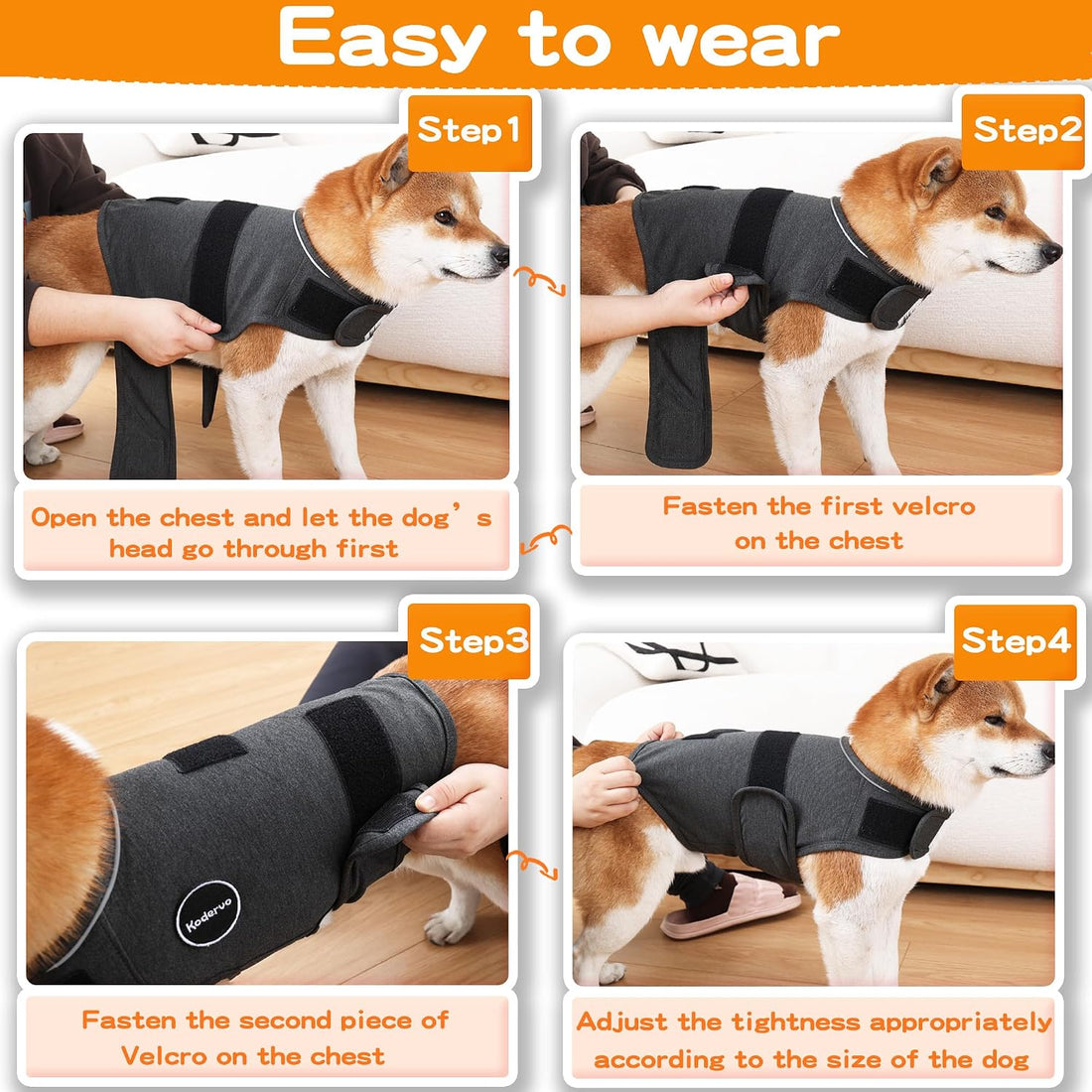 Dog Anxiety Jacket, Skin-Friendly Dog Calming Shirt
