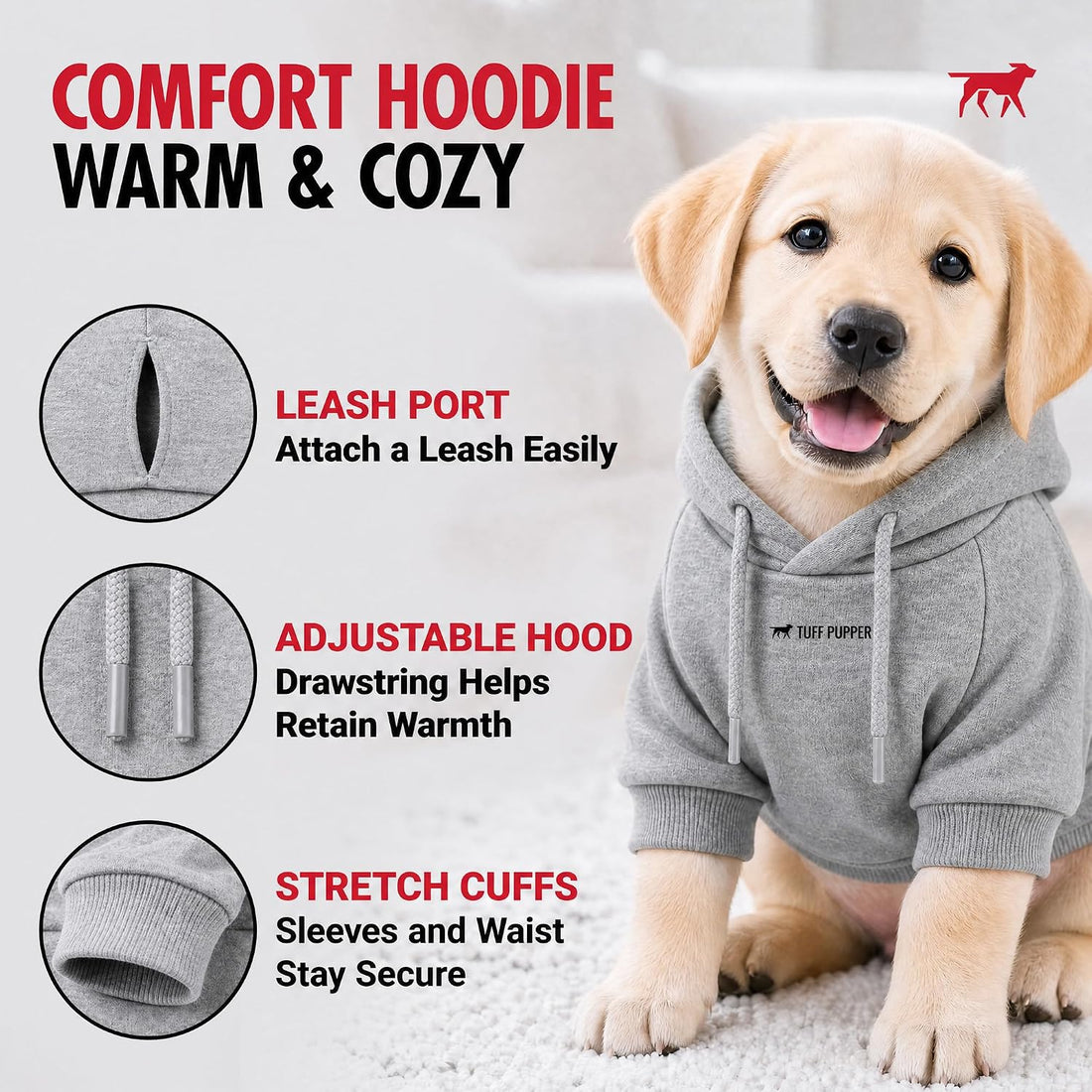 Tuff Pupper Dog Hoodie | Premium Quality Insulated Fabric