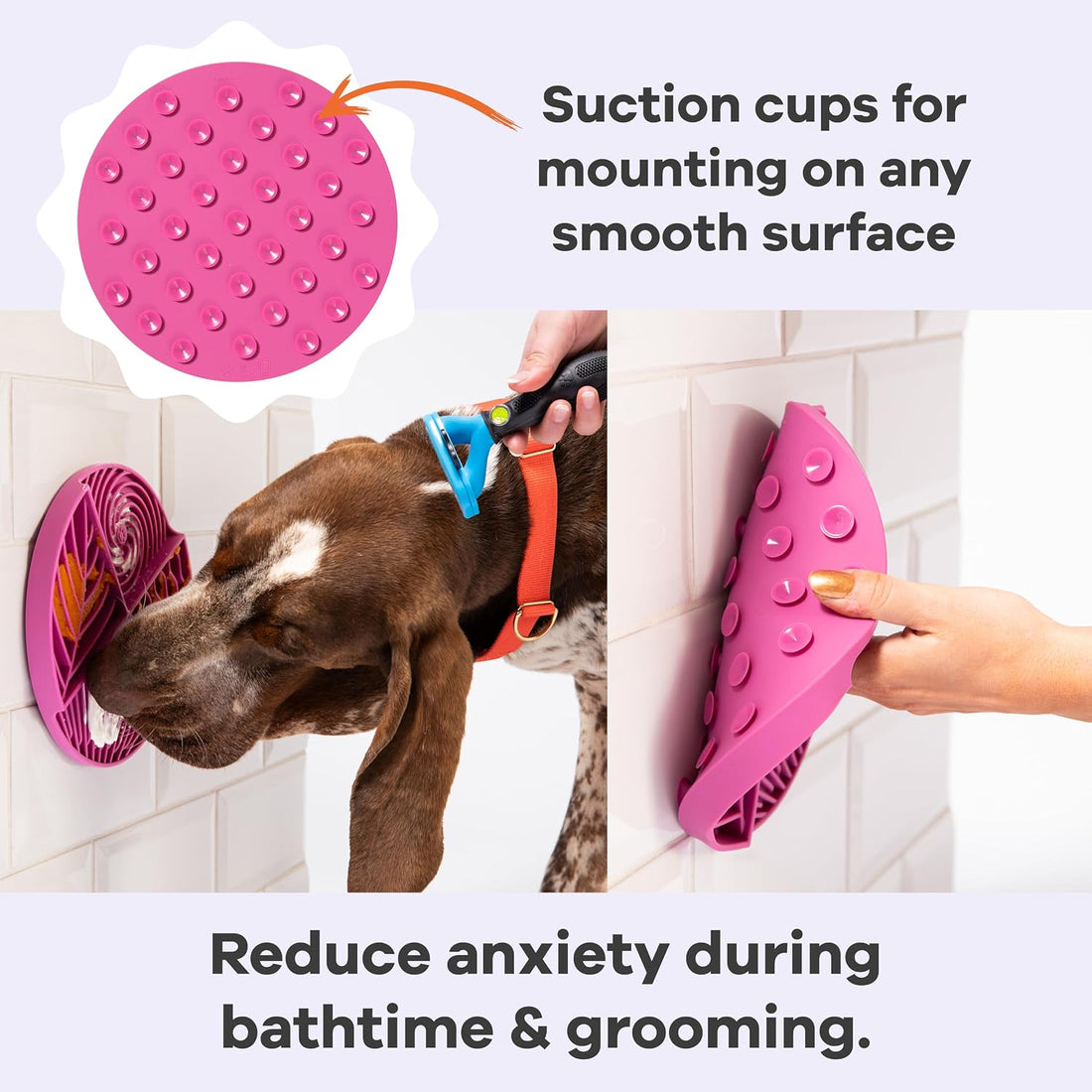 Silicone Dog Lick Mat & Slow Feeder with Suction Cups for Anxiety