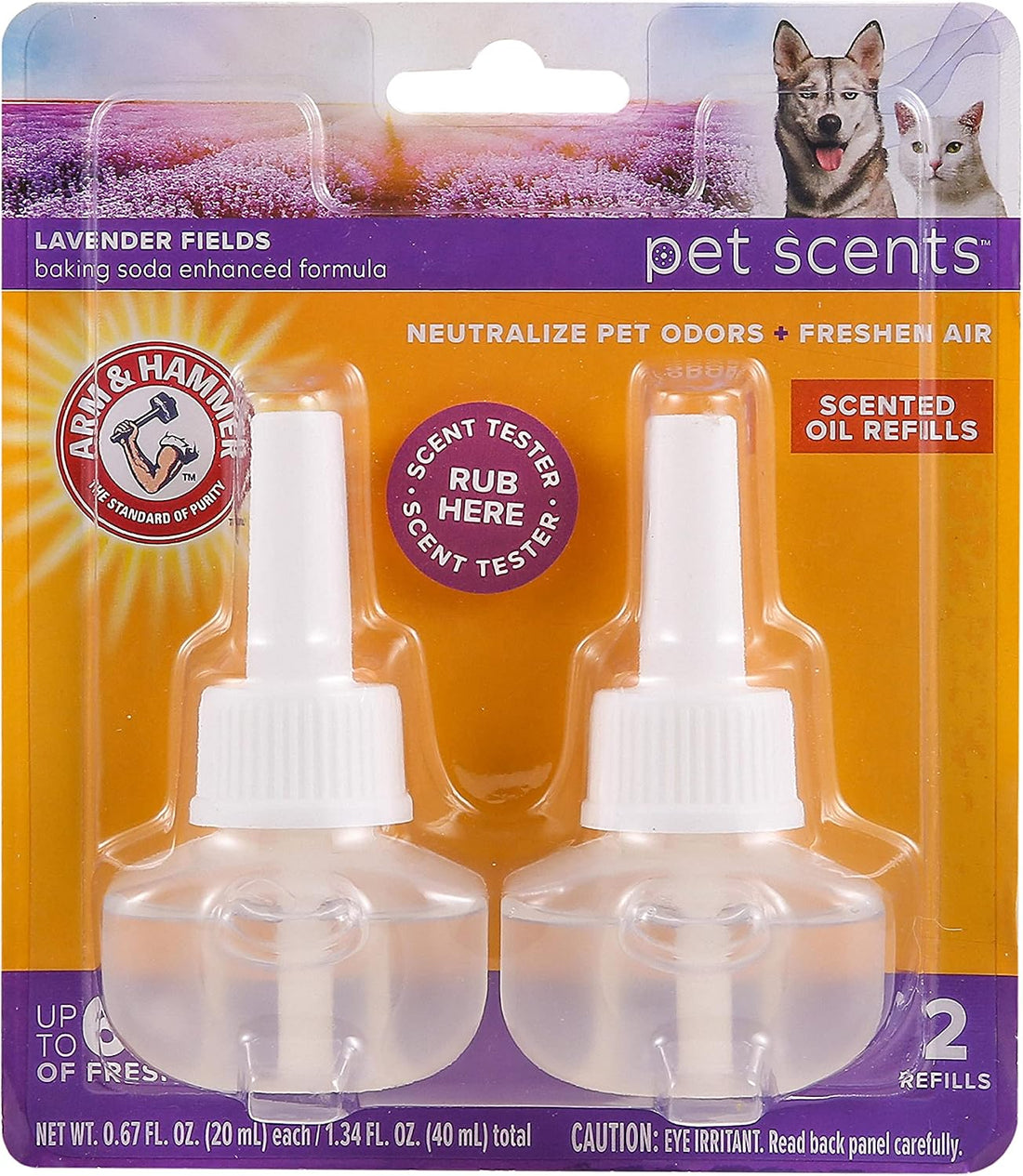 Arm & Hammer for Pets Plug-in Scented Oil Refills, Lavender Fields