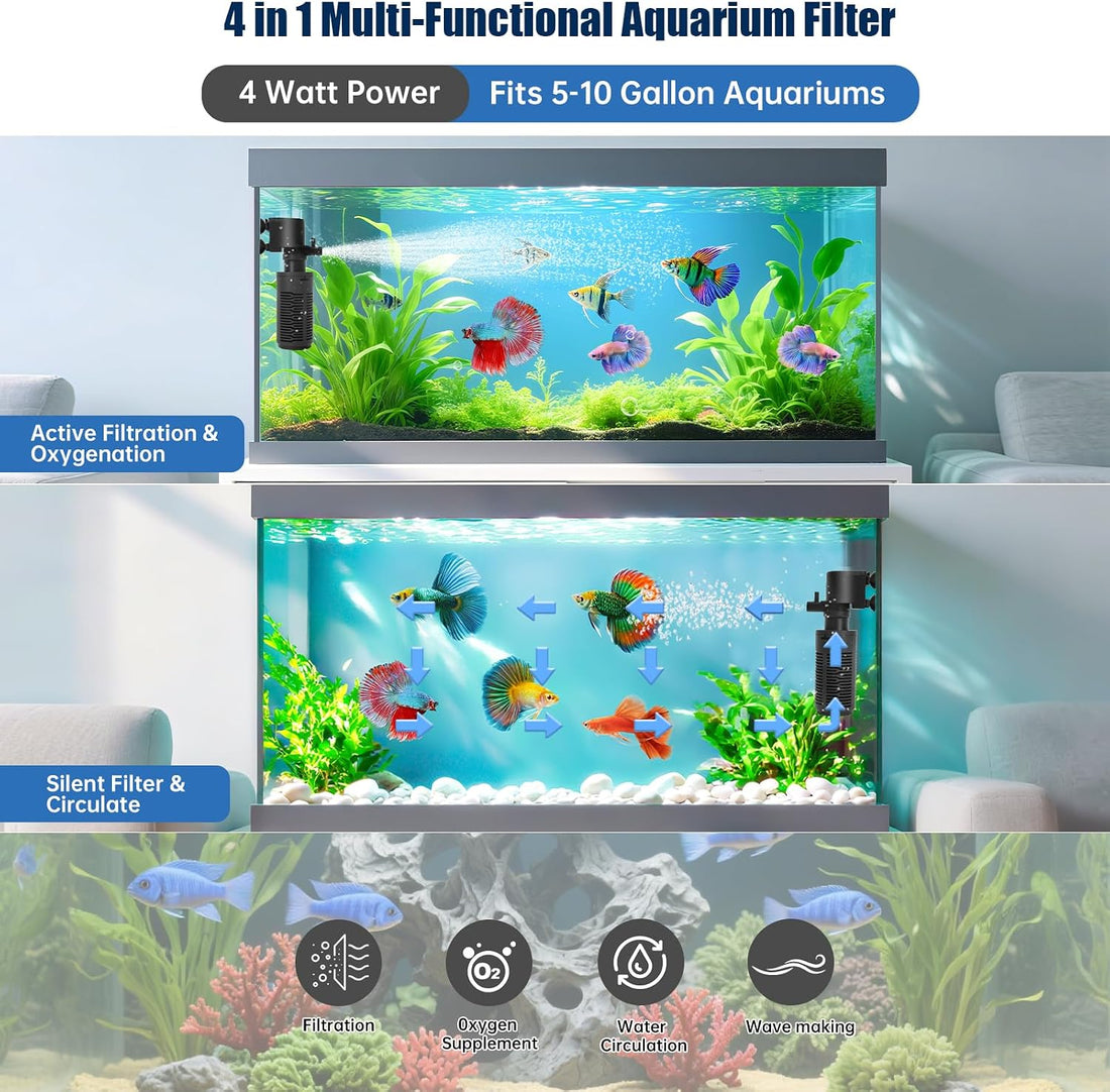 Aquarium Filter for 5-10 Gallon Tank
