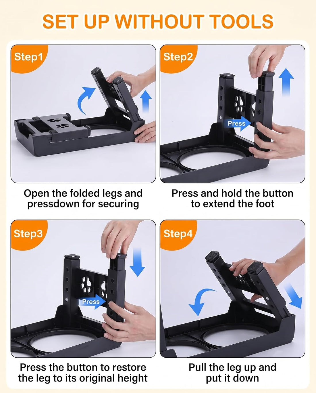 LALOBLUE Collapsible Dog Bowls Raised Elevated Adjust Stand