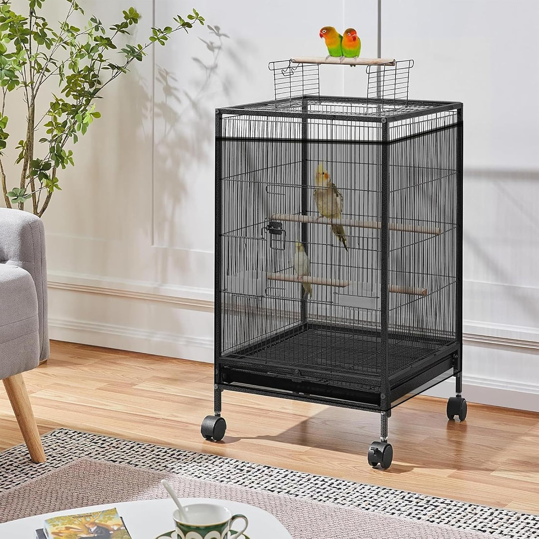 ASOCEA Large Bird Cage Seed Cather,Bird Cage Cover Adjustable Soft