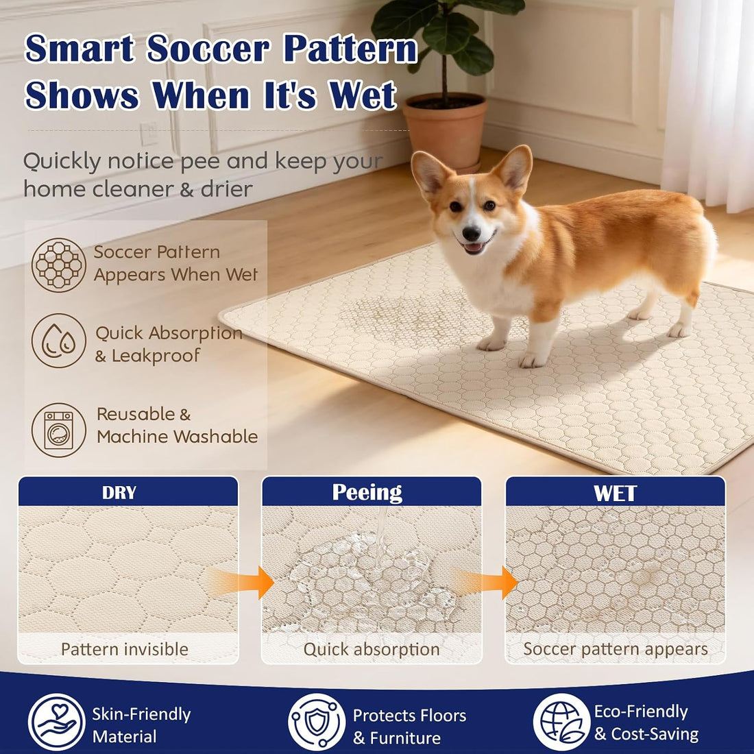 2 Pack Washable Pee Pads for Dogs, 36" x 36"