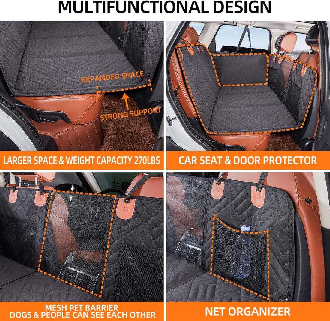 YJGF Back Seat Extender,Dog Seat Cover for Back Seat,Hard Bottom Car
