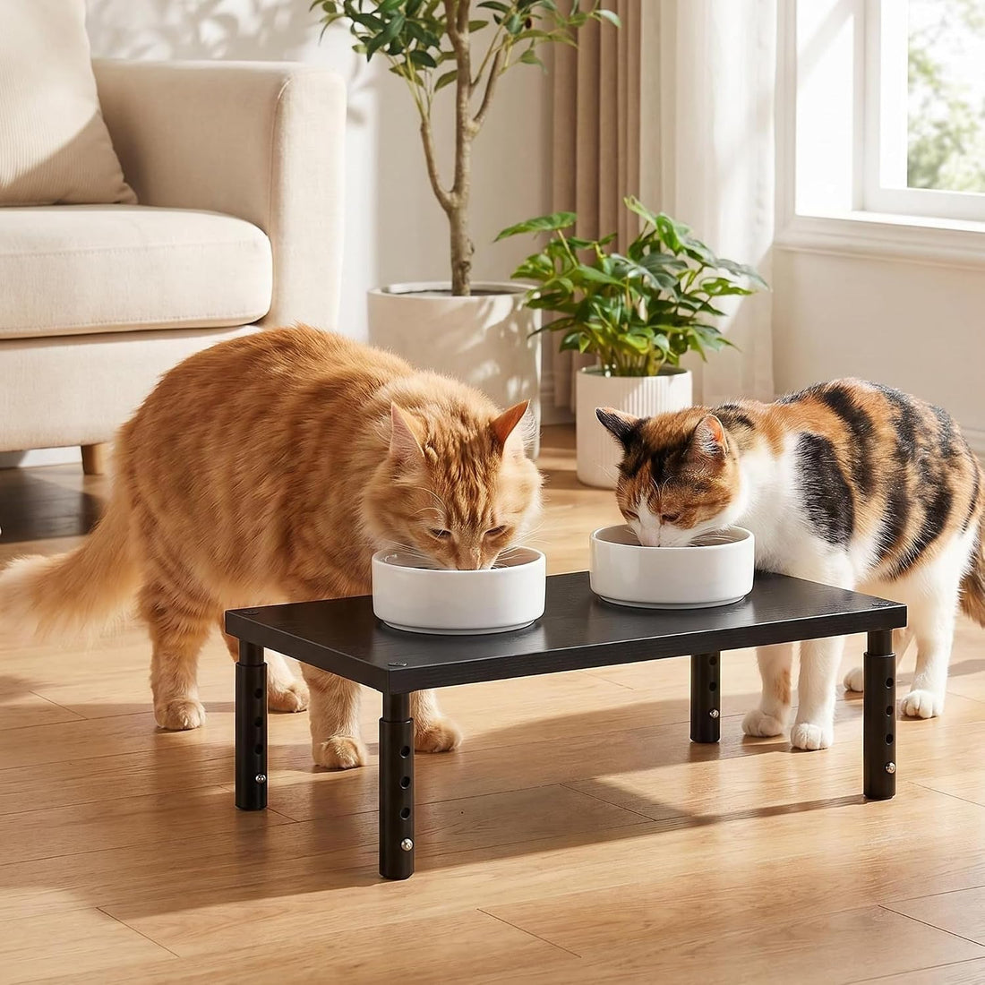 OPNICE Adjustable Cat Food Stand