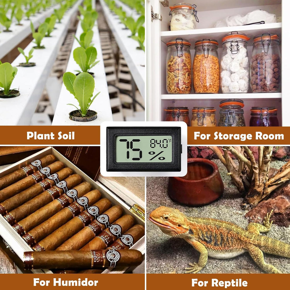 Reptile Thermometer and Humidity Gauge,2PCS Digital Hygrometer