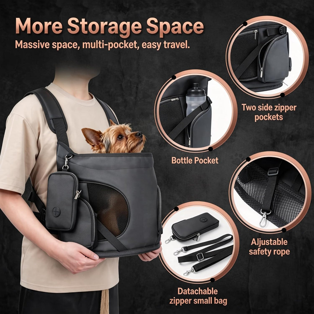 YUDODO 7-15 lbs Dog Front Carrier Backpack, Pet Front Facing Carrier
