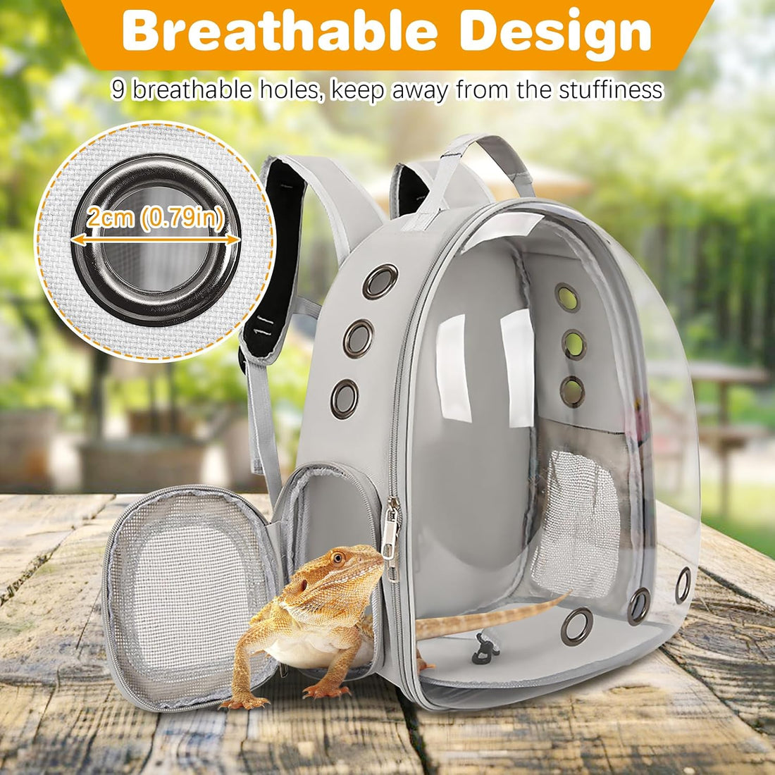 kathson Bearded Dragon Carrier with Harness and Leash Set