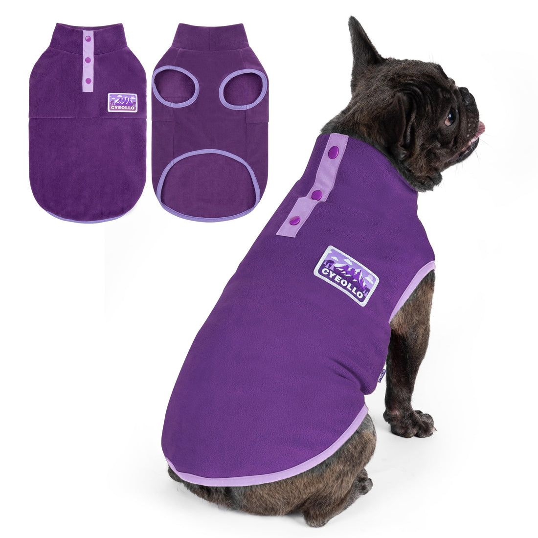 cyeollo Fleece Dog Sweater, Pullover Dog Fleece Jacket Turtleneck