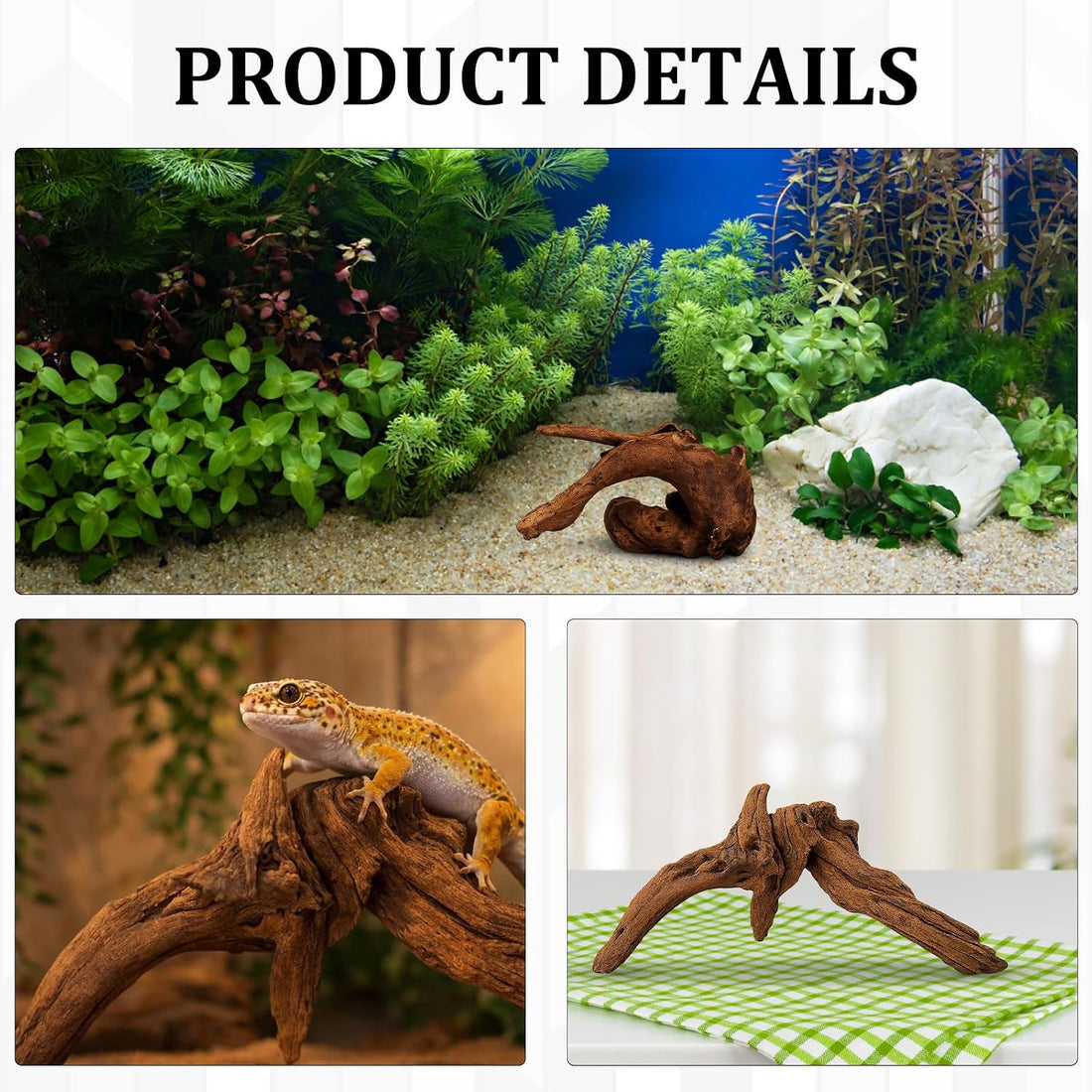 4PCS Driftwood for Aquarium, 1.96''-5.91'' Aquarium Driftwood