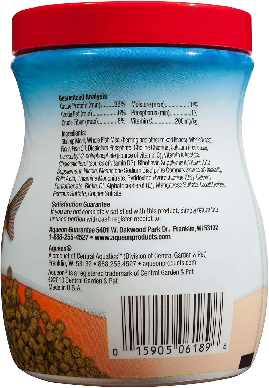 Aqueon Shrimp Pellets Sinking Food for Tropical Fish, 6.5 oz