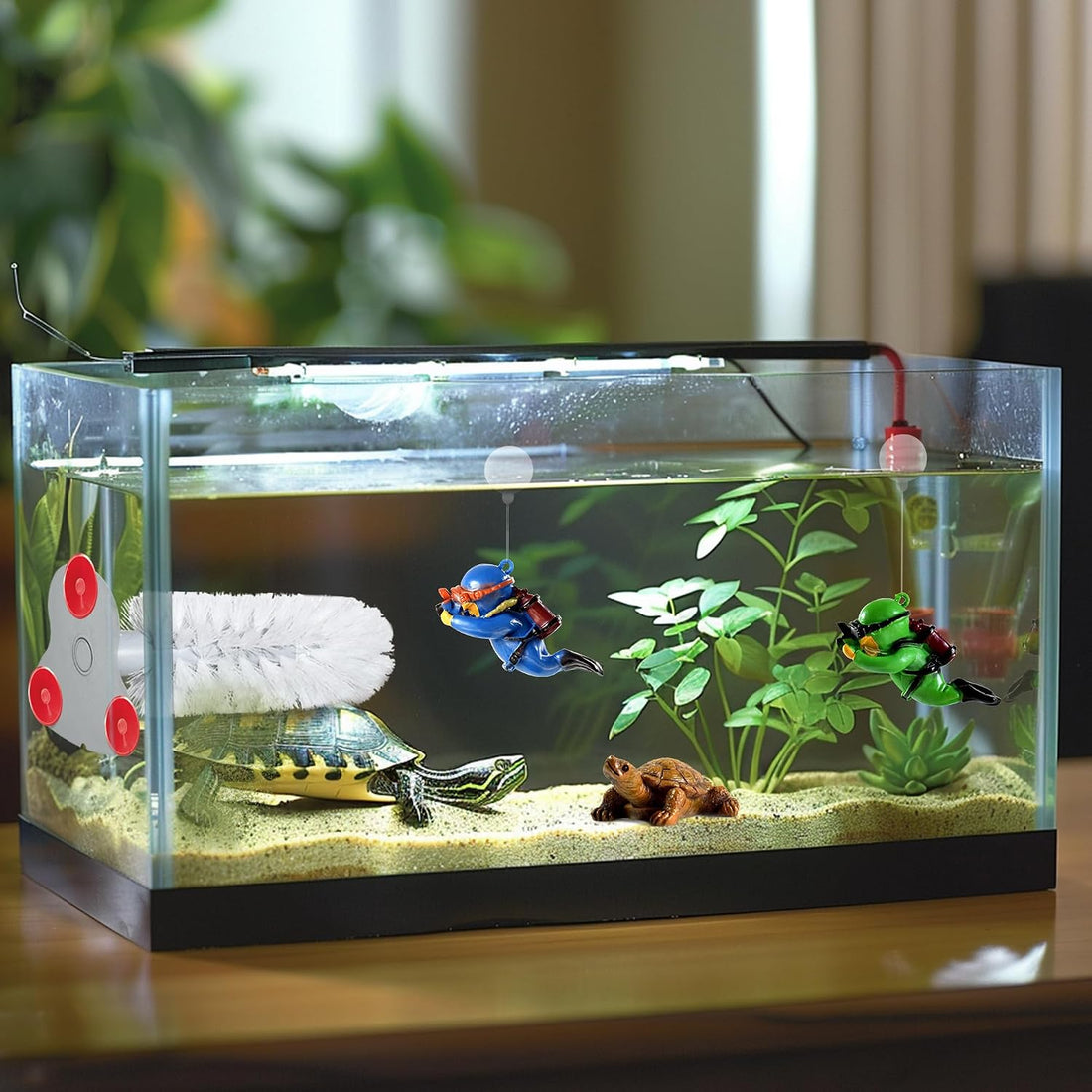Turtle Brush with Suction Cup, Aquatic Turtle Tank Accessories