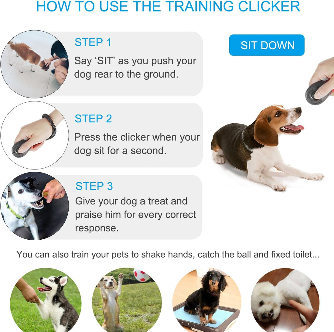Diyife Dog Clicker for Training, 2 Pack Dog Training Clicker