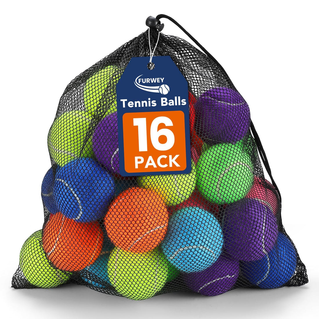 FURWEY Tennis Balls for Dogs 16 Pack,2.5 inches,Durable and Non-Toxic