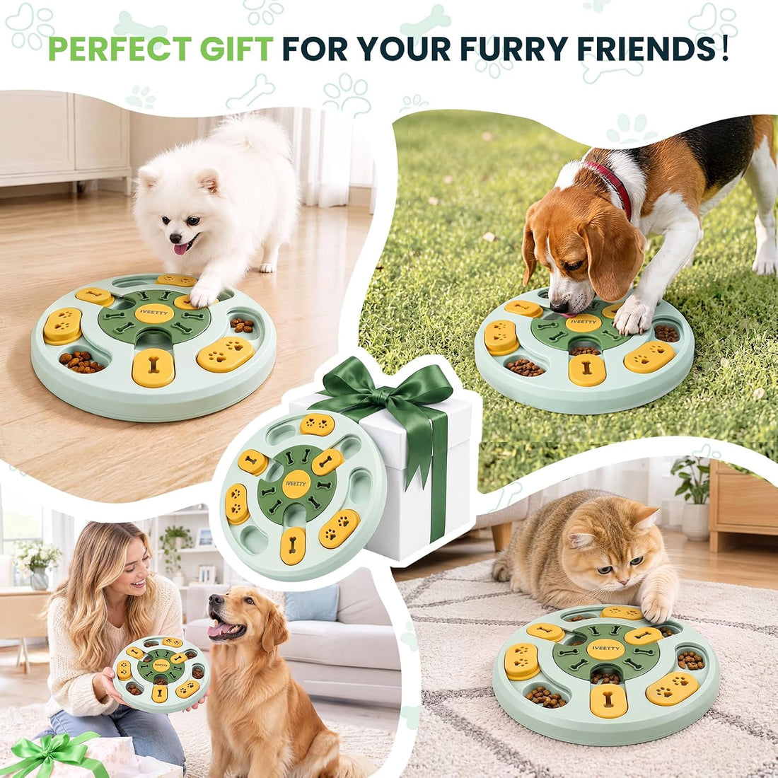 Dog Puzzle Toy, Treat Dispensing Interactive Dog Toys
