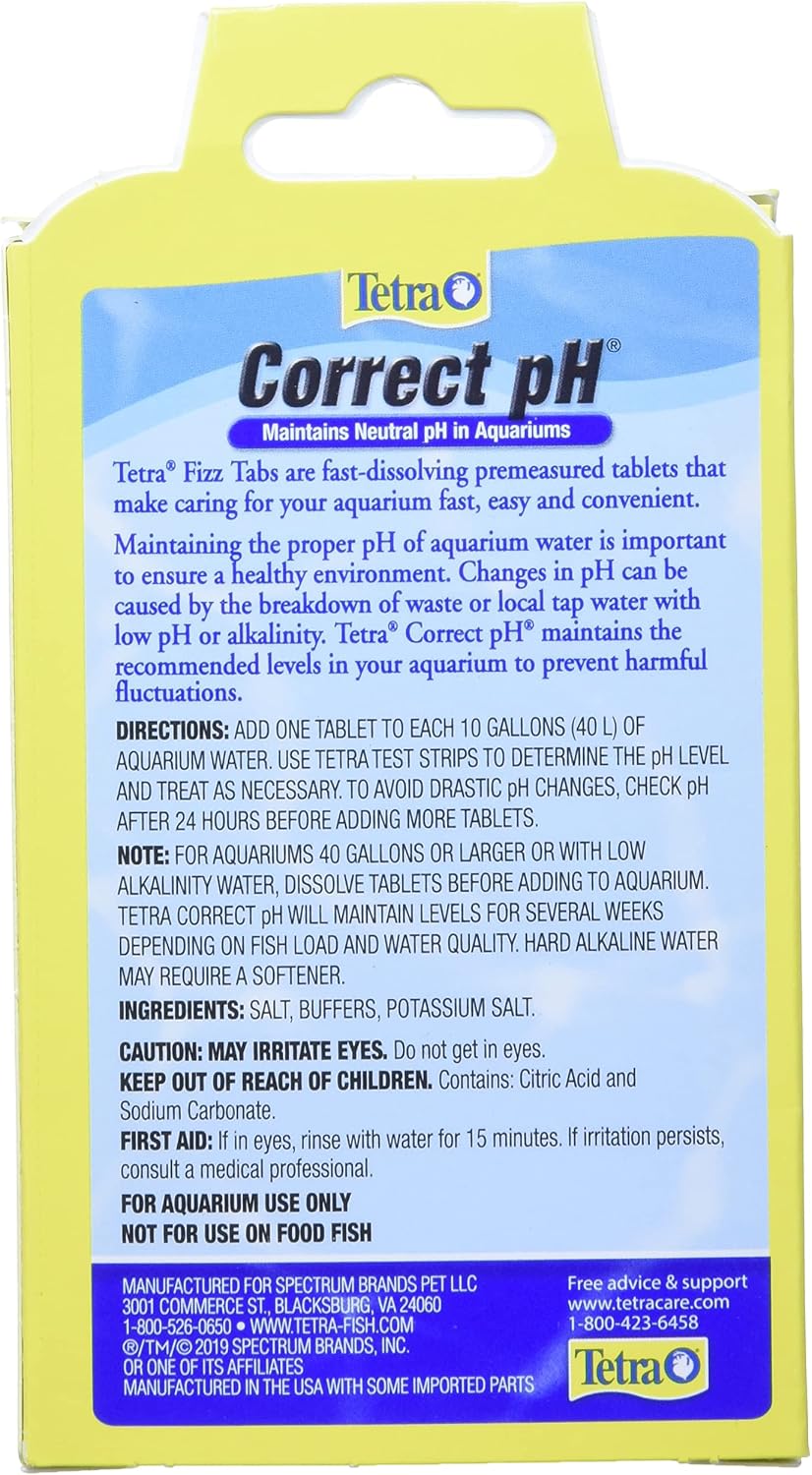 Tetra Correct pH, Maintains Natural pH In Aquariums, 8 Count