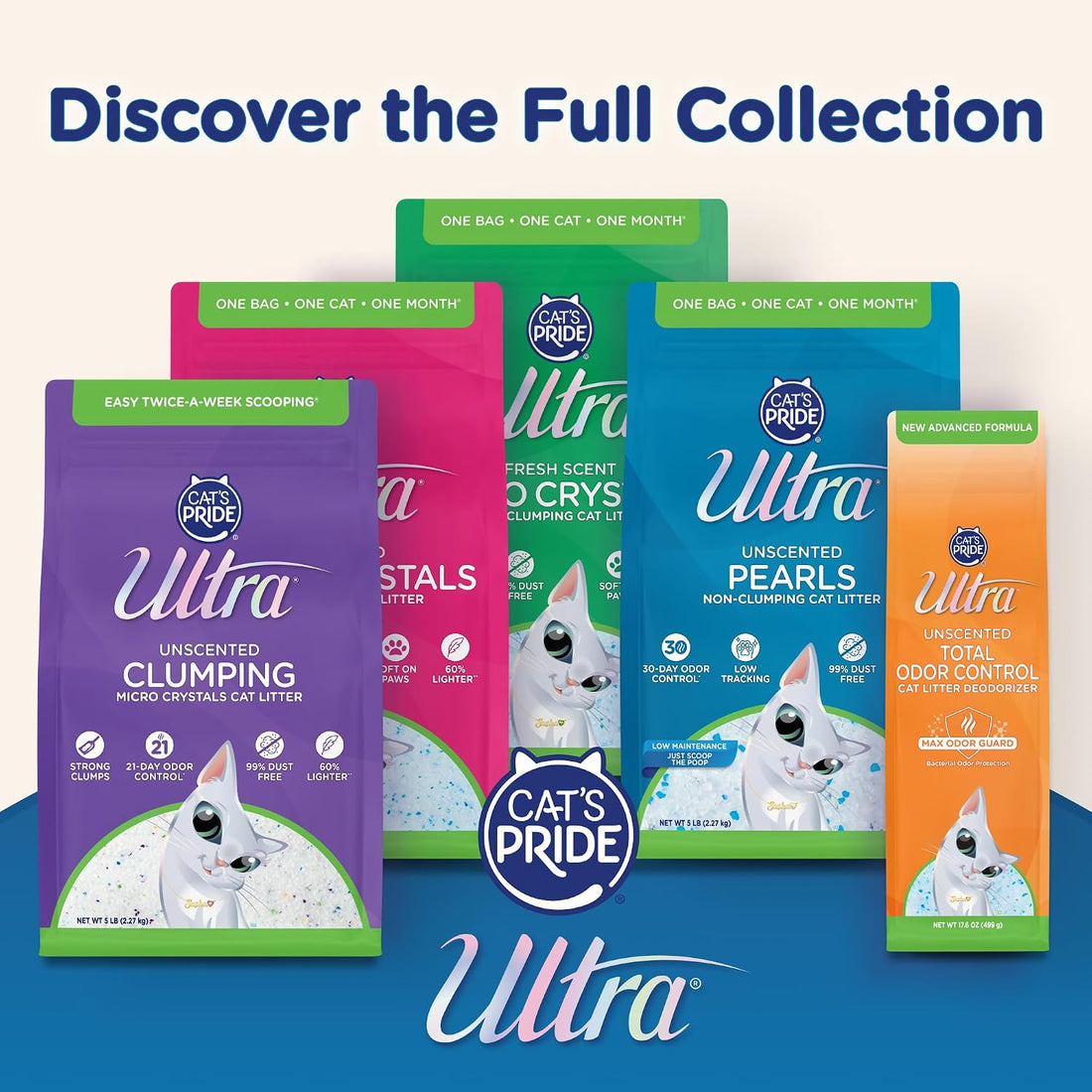 Ultra by Cat's Pride Clumping Micro Crystals Litter, Fragrance Free