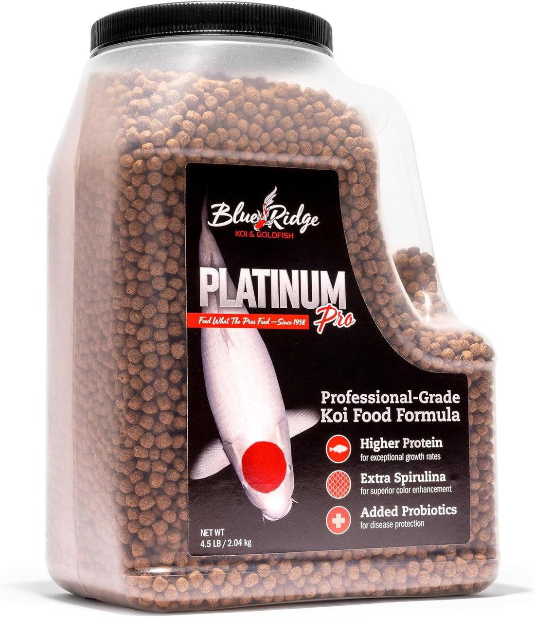 Blue Ridge Koi Platinum Pro 41% Protein Fish Food, 3/16" Pellets