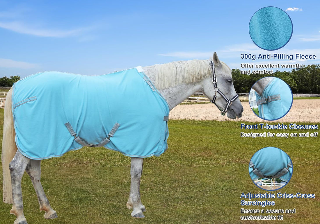 Horse Fleece Cooler Blanket, Moisture Wicking Post-Workout Drying