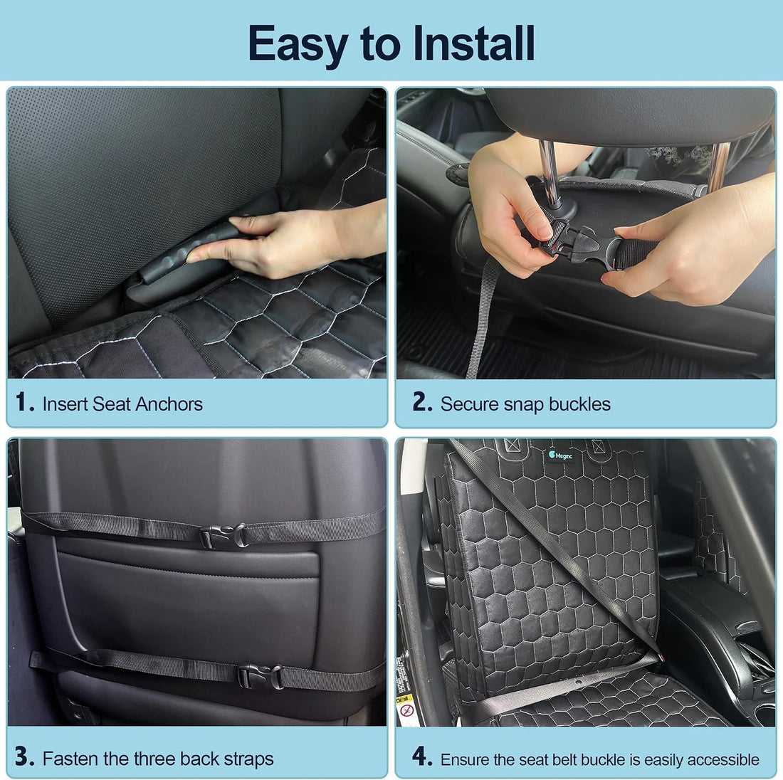 Meginc 2-Pack Front Seat Covers for Dogs
