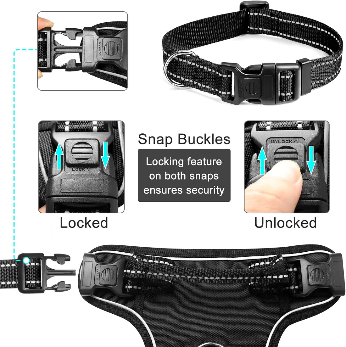 WINSEE Dog/Pet Harnesses No Pull with Dog Collar