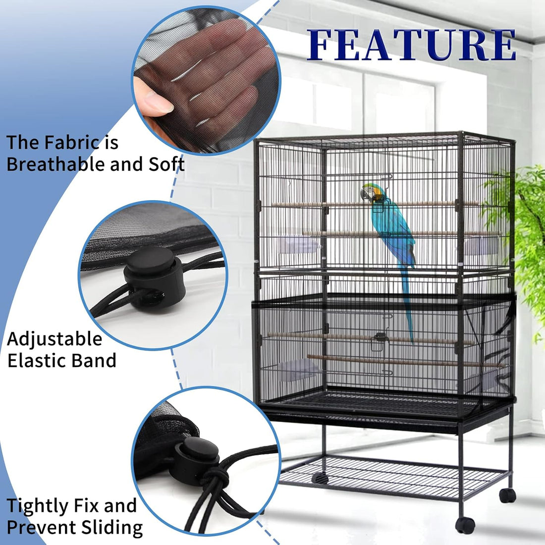 Daoeny 2Pcs Large Bird Cage Cover