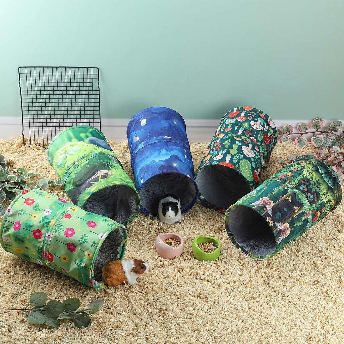 IBWell Cute Forest Guinea Pig Hideout Tunnel & Tube for Guinea Pigs