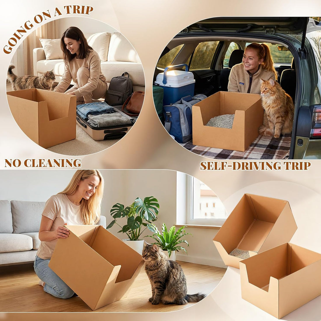Lounsweer 4 Pack XXL Disposable Litter Boxes