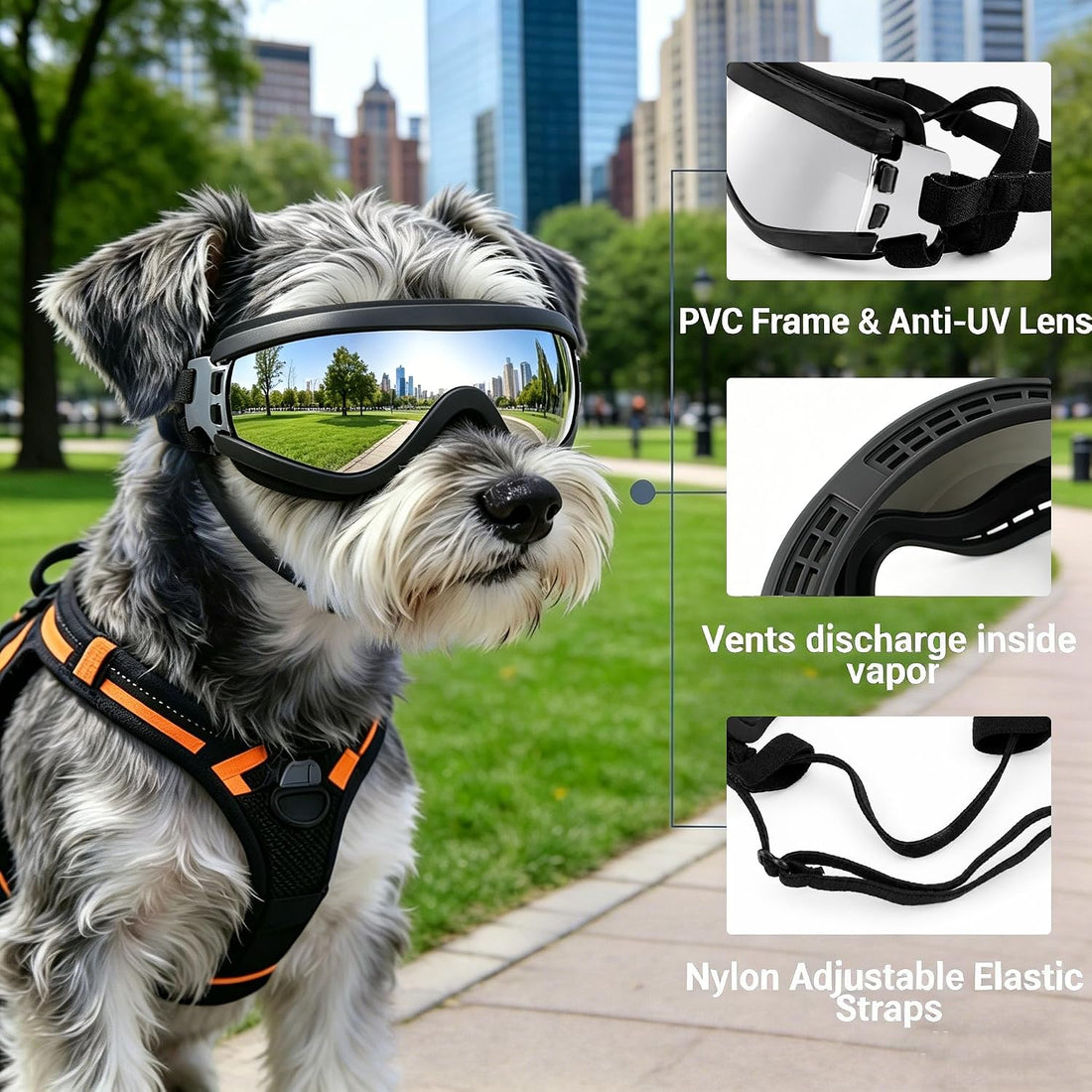 Dog Goggles for Small Breed Pet Sunglasses Eye Protection Anti-UV