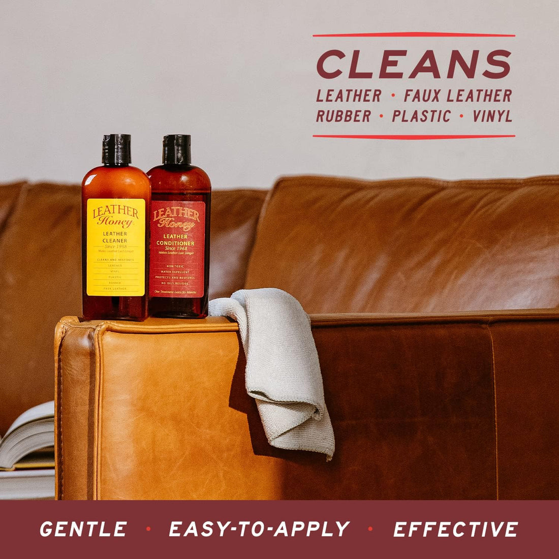 Leather Honey Complete Leather Care Kit Including 8 oz Cleaner and 16