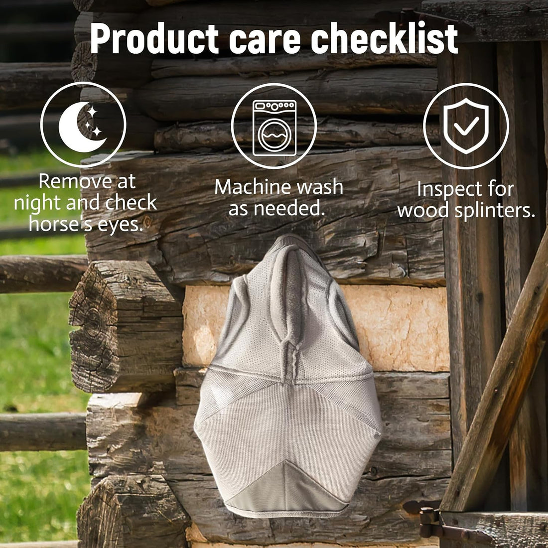 Raelitego Horse Fly Mask Without Ears, Breathable Mesh UV Protection