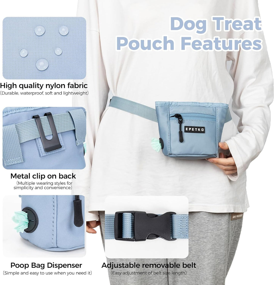 Dog Treat Pouch, Powerful Magnet Closure Device Dog Training Treat
