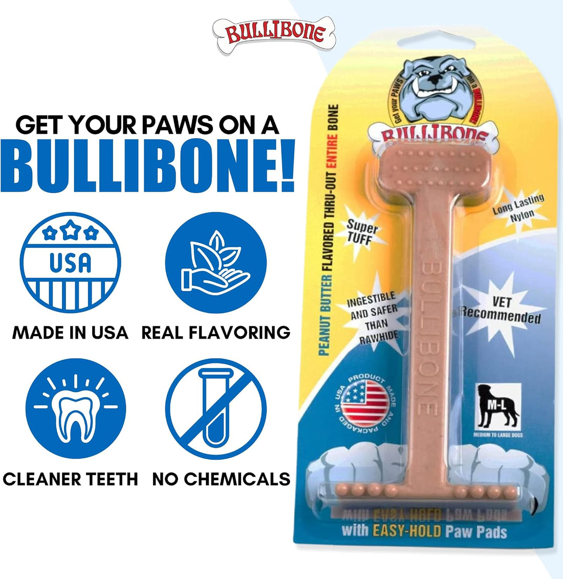 Bullibone Nylon Dog Chew Toy for Aggressive Chewers