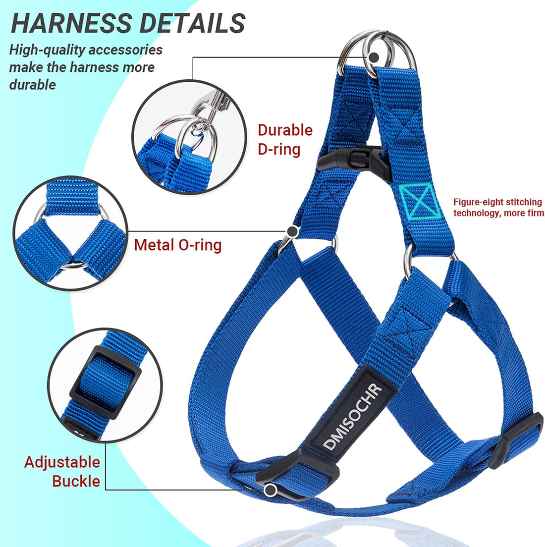 No Pull Dog Harness, Leash & Collar Set, Adjustable Step-in Vest