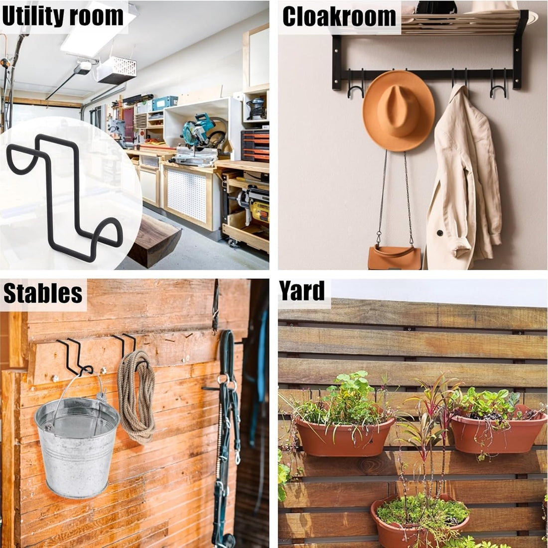 Cididu 8 Pcs Tack Hook 4 Inch, Heavy Duty Horse Halter Rack