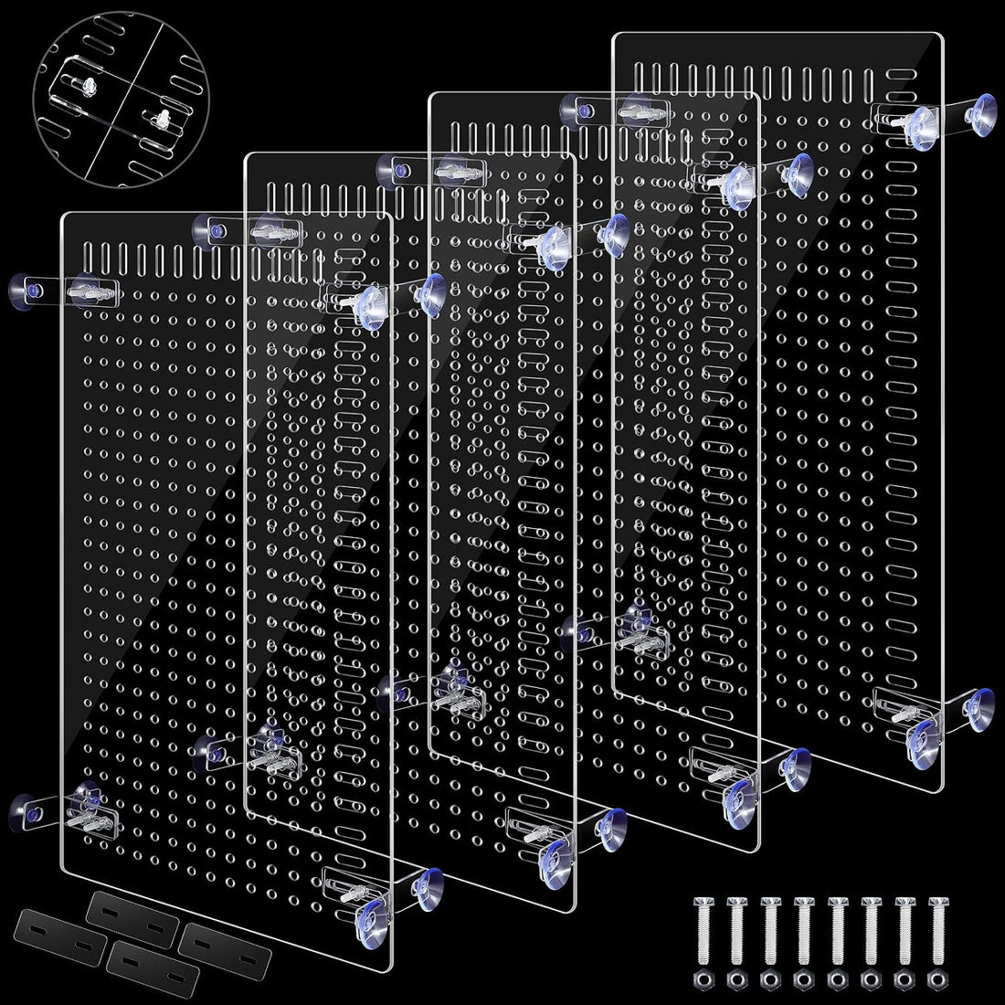 Nuanchu 4 Set Aquarium Divider 11.4 x 9.75'' Acrylic Fish Tank Panels